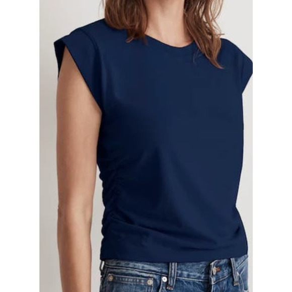 Madewell Sutro Muscle Casual Luxe Side Cinch Jersey Top US Women's XS New - Picture 1 of 5
